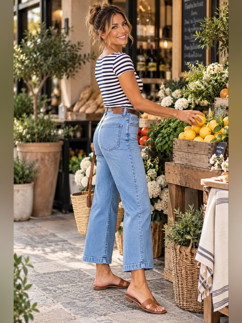 Madewell Emmett Wide Leg Crop Jeans High Rise Light Wash Seamed Denim 26 - Picture 9 of 13